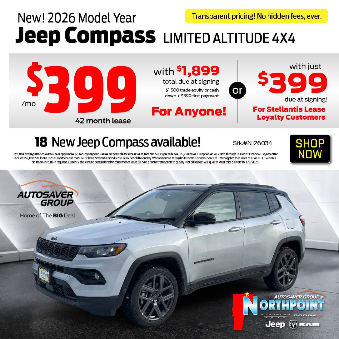 SHOP NEW JEEP NEAR NEWPORT/DERBY, VT