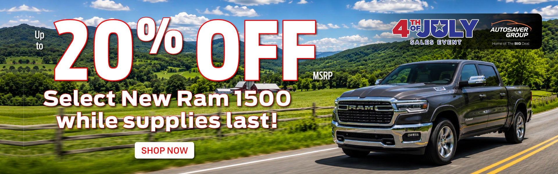 up to 20% OFF MSRP on New 2026 Ram Trucks!